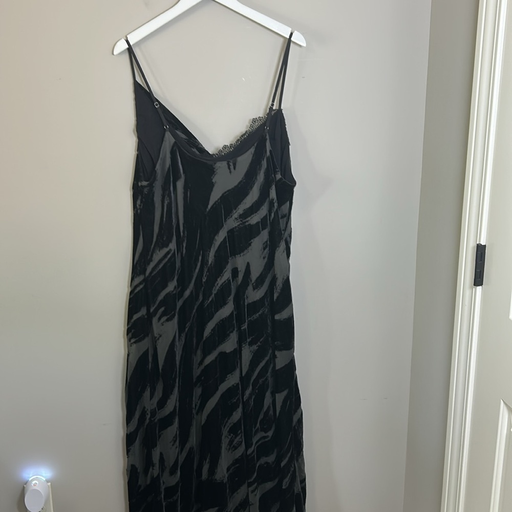 Anthropologie Cowl Neck Slip Dress Midi Black Velvet Burnout Lace Sz 3X NEW - Picture 9 of 14